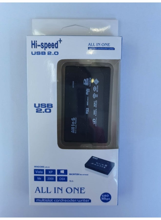 Memory Card Reader Mini 26-IN-1 USB 2.0 High Speed For CF XD SD MS SDHC-Color:Black Glossy Surface (blister Packaging) - Image 1