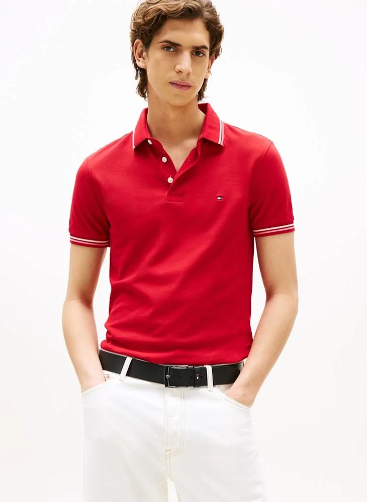Slim Fit Tipped Pique Polo Shirt
