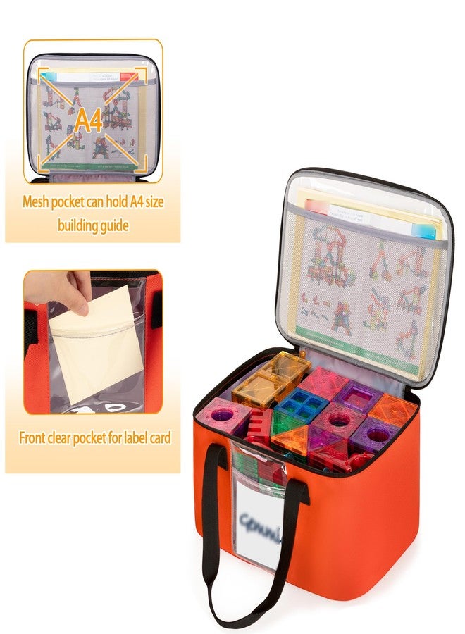 Rexmica 4 Pack Toy Storage Bag for Magnetic Building Tiles, Multifunction Toy Storage Organizer Bag, Magnetic Blocks Tiles Travel Bag Case with Visible Top for Building Blocks, Board Game - Image 3