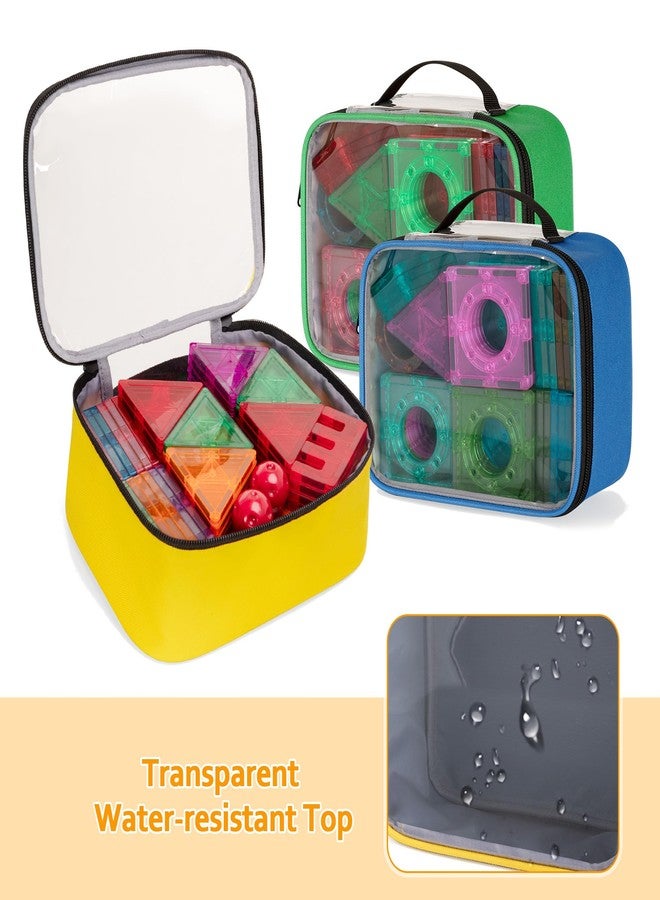 Rexmica 4 Pack Toy Storage Bag for Magnetic Building Tiles, Multifunction Toy Storage Organizer Bag, Magnetic Blocks Tiles Travel Bag Case with Visible Top for Building Blocks, Board Game - Image 4