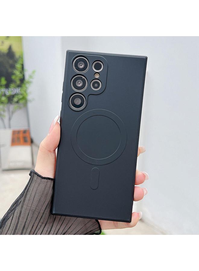 S-TOP Case For Samsung Galaxy S25 Ultra 5G Solid Color Liquid Silicone MagSafe Magnetic Phone Case - Image 1