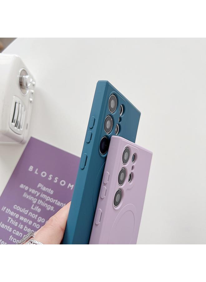 S-TOP Case For Samsung Galaxy S25 Ultra 5G Solid Color Liquid Silicone MagSafe Magnetic Phone Case - Image 4