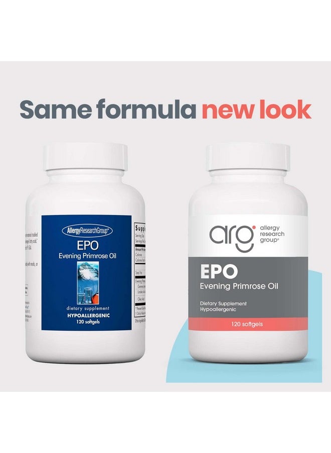 Allergy Research Group Allergy Research Group EPO - Evening Primrose Oil for Men & Women, for Dry Eyes, Omega-6, GLA Gamma-Linolenic Acid, 500mg Supplement - 120 Count  - Image 2