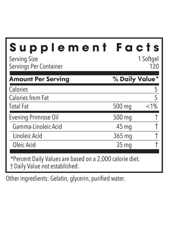 Allergy Research Group Allergy Research Group EPO - Evening Primrose Oil for Men & Women, for Dry Eyes, Omega-6, GLA Gamma-Linolenic Acid, 500mg Supplement - 120 Count  - Image 3