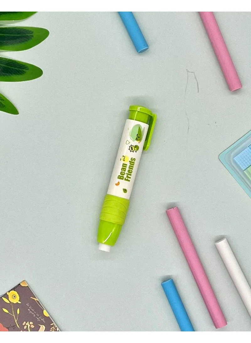 Kağıt Gemi Dükkan Peanut Green Pencil Look Push Eraser Set