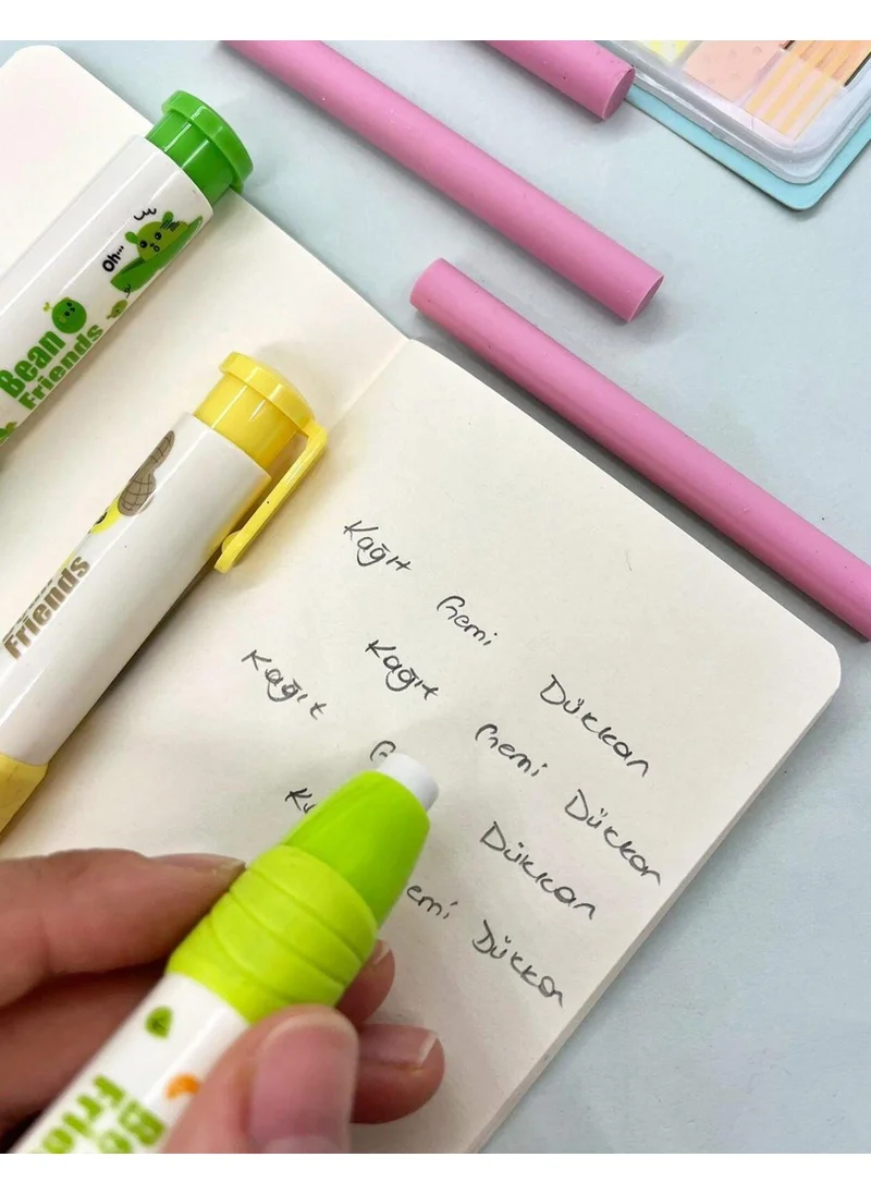 Kağıt Gemi Dükkan Peanut Green Pencil Look Push Eraser Set