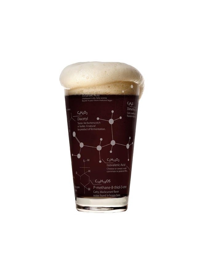 GreenLine Goods Beer Glasses - 16 oz Pint Glass (1 Glass) – Science of Beer Glassware - Etched with Beer & Hops Chemistry Molecules - Image 1