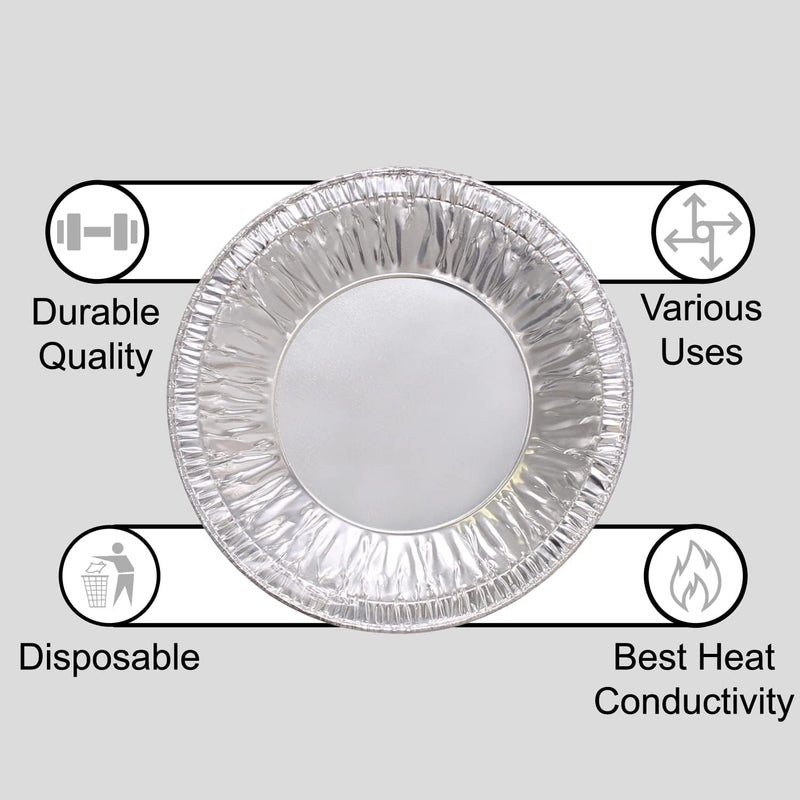 PARTY BARGAINS 12oz Aluminum Pie Pans - 50 Pack, 6-inch Disposable Round Mini Pie Pans for Pies, Tarts, Quiche (Max 240Â°C) - Image 4