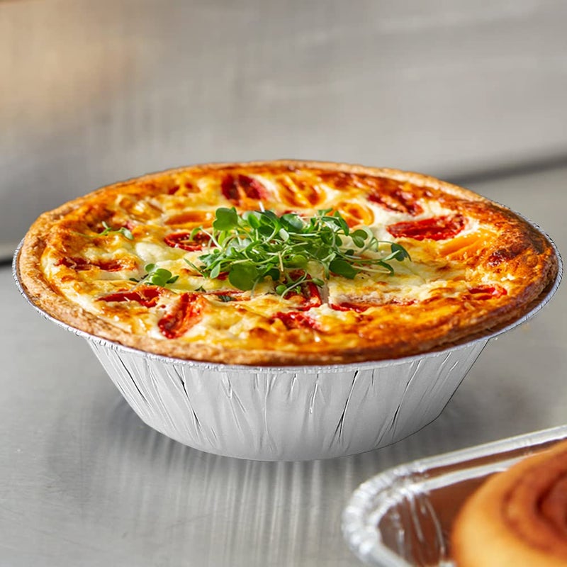 PARTY BARGAINS 12oz Aluminum Pie Pans - 50 Pack, 6-inch Disposable Round Mini Pie Pans for Pies, Tarts, Quiche (Max 240Â°C) - Image 2