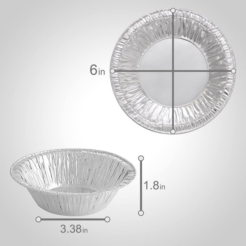 PARTY BARGAINS 12oz Aluminum Pie Pans - 50 Pack, 6-inch Disposable Round Mini Pie Pans for Pies, Tarts, Quiche (Max 240Â°C) - Image 3