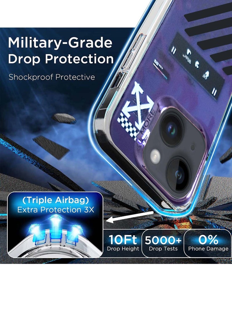 Wtech More Series Colorful Design Protective Case Cover For Apple iPhone 15 Plus 2023 Purple/Black - Image 2