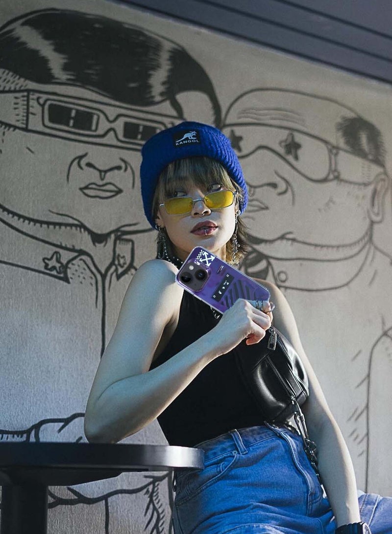 Wtech More Series Colorful Design Protective Case Cover For Apple iPhone 15 Plus 2023 Purple/Black - Image 4