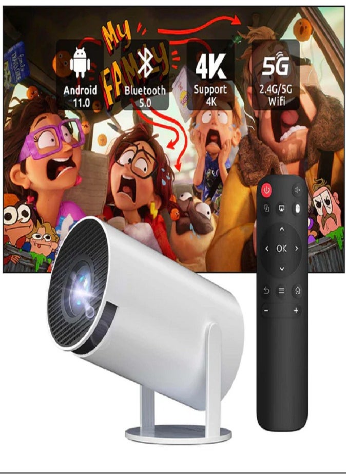 LIVVY HY300 Mini Projector – 1080P HD, Android System, Rotating Display" – Compact Home Theater  - Image 5