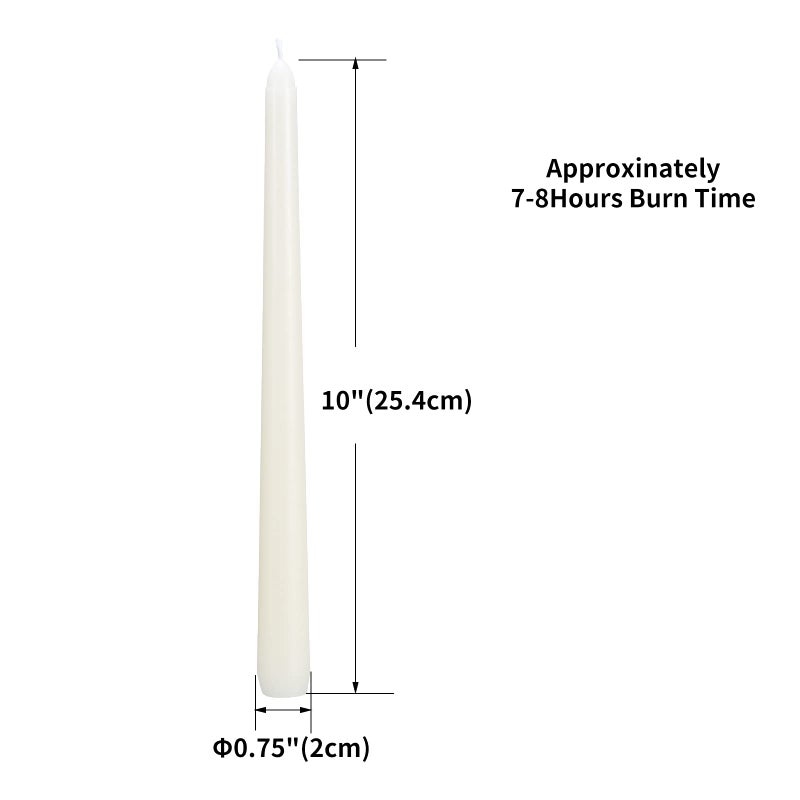 flamecan Ivory Taper Candles, Set of 20 Unscented and Smokeless 10 Inch Taper Candles Long Burning, Paraffin Wax with Cotton Wicks for Burning Approxinately 7-8 Hours Time - Image 2