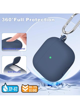 Silicone Protective  Case Cover  for AirPods 4(2024) with Keychain (Blue) - view 3