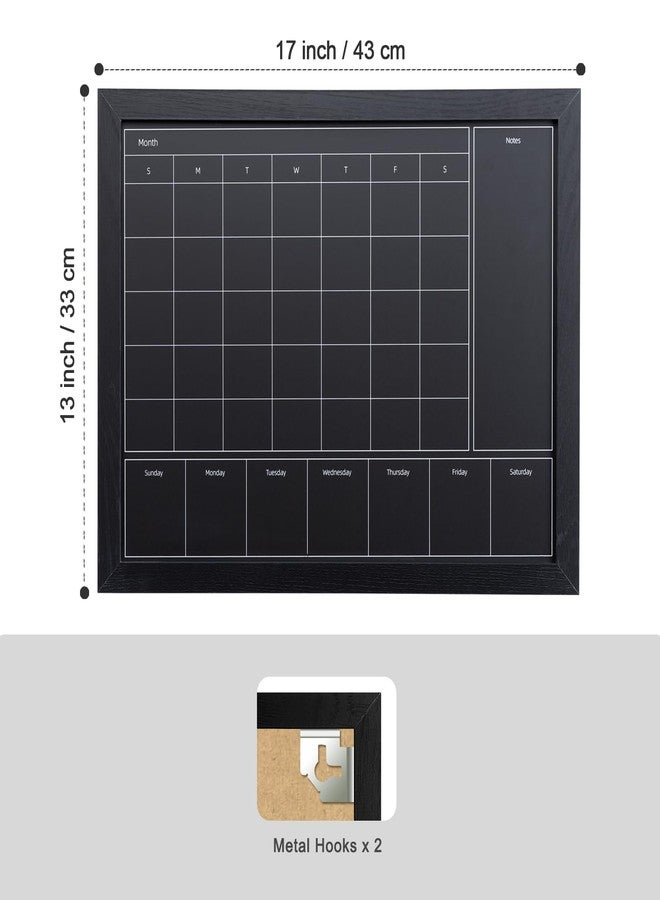 Aitakatta 3-in-1 Chalkboard Calendar for Wall, Magnetic Monthly & Weekly Calendar, Blackboard for Wall with Black Wood Frame, Hanging Chalkboard for Decor/Memo(YL+ZL-HB-BK,4333) - Image 2