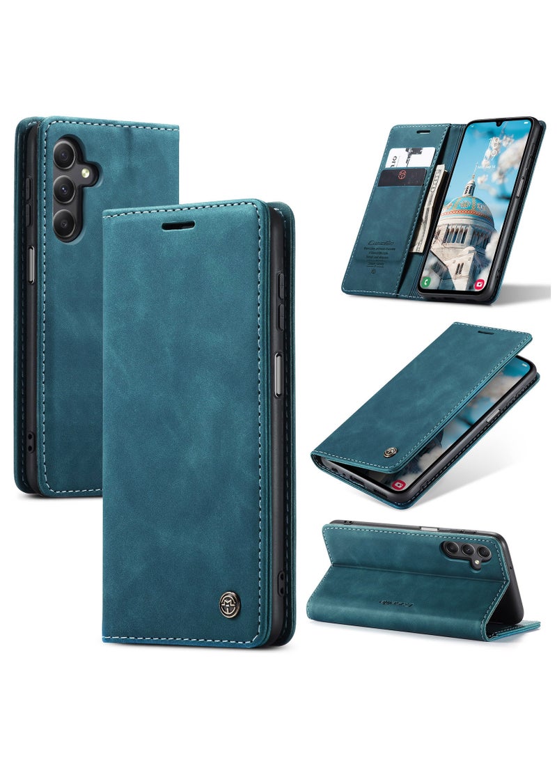CaseMe CaseMe Samsung Galaxy A15 Wallet Case Book Folding Flip Folio Case with Magnetic Kickstand Card Slots Protective Cover - Green  - Image 1