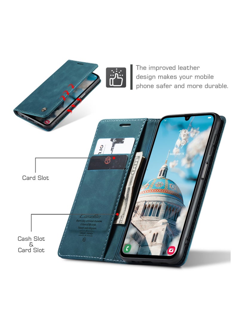 CaseMe CaseMe Samsung Galaxy A15 Wallet Case Book Folding Flip Folio Case with Magnetic Kickstand Card Slots Protective Cover - Green  - Image 5