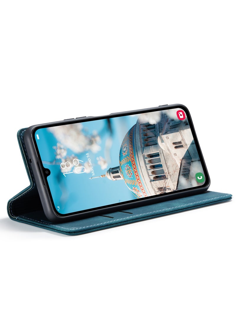 CaseMe CaseMe Samsung Galaxy A15 Wallet Case Book Folding Flip Folio Case with Magnetic Kickstand Card Slots Protective Cover - Green  - Image 4