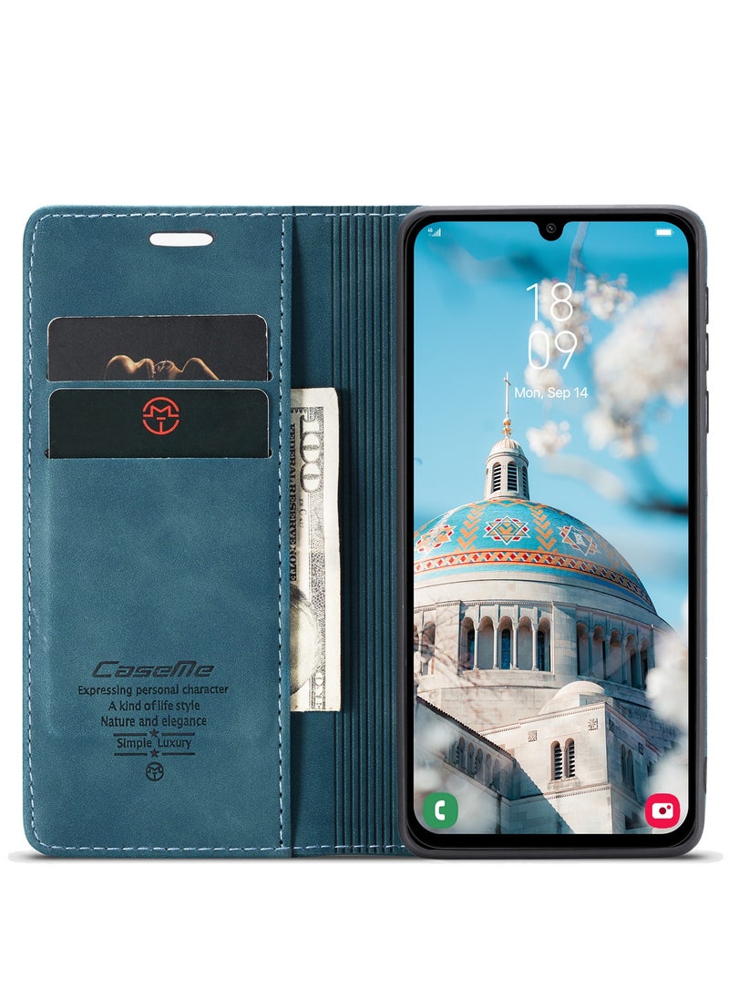 CaseMe CaseMe Samsung Galaxy A15 Wallet Case Book Folding Flip Folio Case with Magnetic Kickstand Card Slots Protective Cover - Green  - Image 3