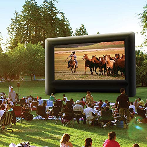 GYUEM 18 feet Inflatable Outdoor Projector Movie Screen - Package with Rope, Blower, Tent Stakes - Portable, Great for Outdoor and Indoor Party Watch Movies - Image 2