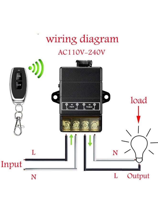 donjon VONVOFF Wireless Remote Switch, AC110V/120V/240V/ Relay RF Remote Control Light Switches for Pump Security Systems with 328 ft Long Range - Image 2