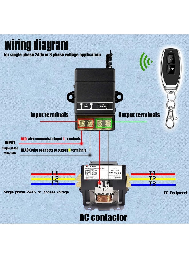 donjon VONVOFF Wireless Remote Switch, AC110V/120V/240V/ Relay RF Remote Control Light Switches for Pump Security Systems with 328 ft Long Range - Image 4
