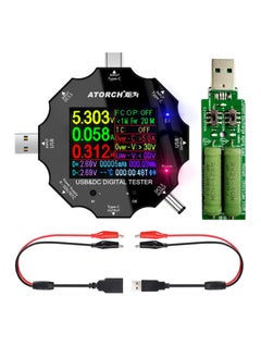 SYOSI 3-in-1 USB C Tester, Voltage, Current, Power, Resistance and Capacity Detector, Color Screen IPS Digital Multimeter, USB Load, Compatible with PD2.0/PD3.0, QC2.0/QC3.0, Includes Clip Cable Support  - Image 1