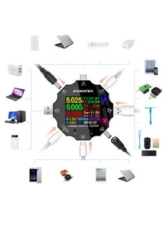 SYOSI 3-in-1 USB C Tester, Voltage, Current, Power, Resistance and Capacity Detector, Color Screen IPS Digital Multimeter, USB Load, Compatible with PD2.0/PD3.0, QC2.0/QC3.0, Includes Clip Cable Support  - Image 2