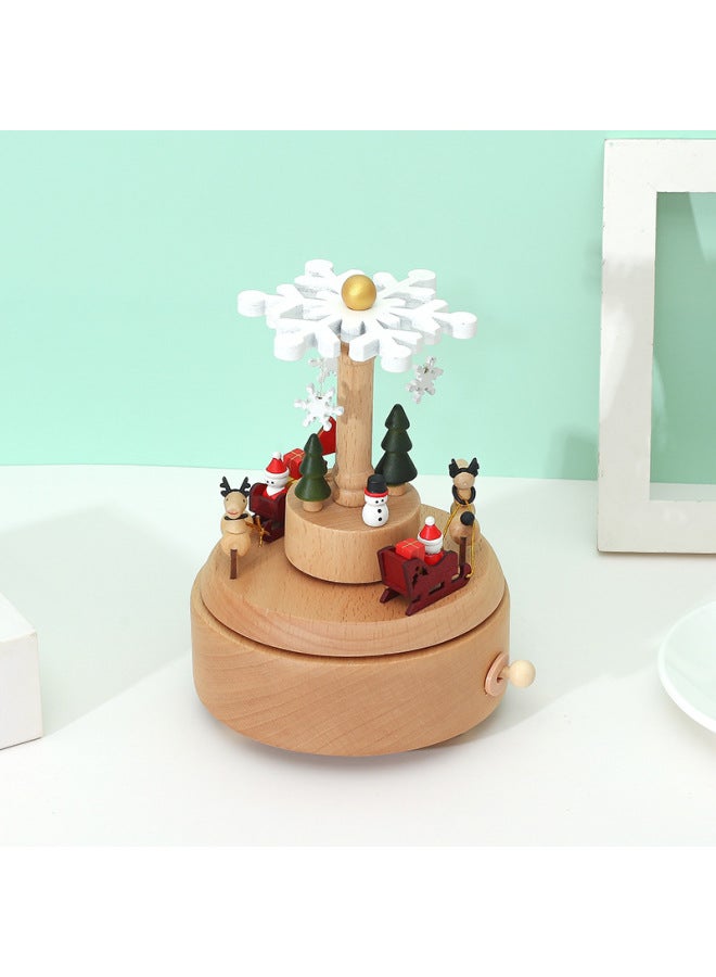 Wooden Music Box Carousel Music Box Girls Children's Birthday Gift Christmas Crafts Gift Ornaments - Image 3