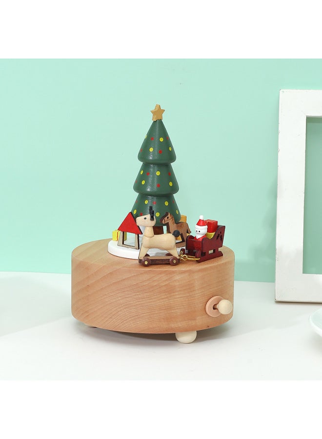 Wooden Music Box Carousel Music Box Girls Children's Birthday Gift Christmas Crafts Gift Ornaments - Image 2