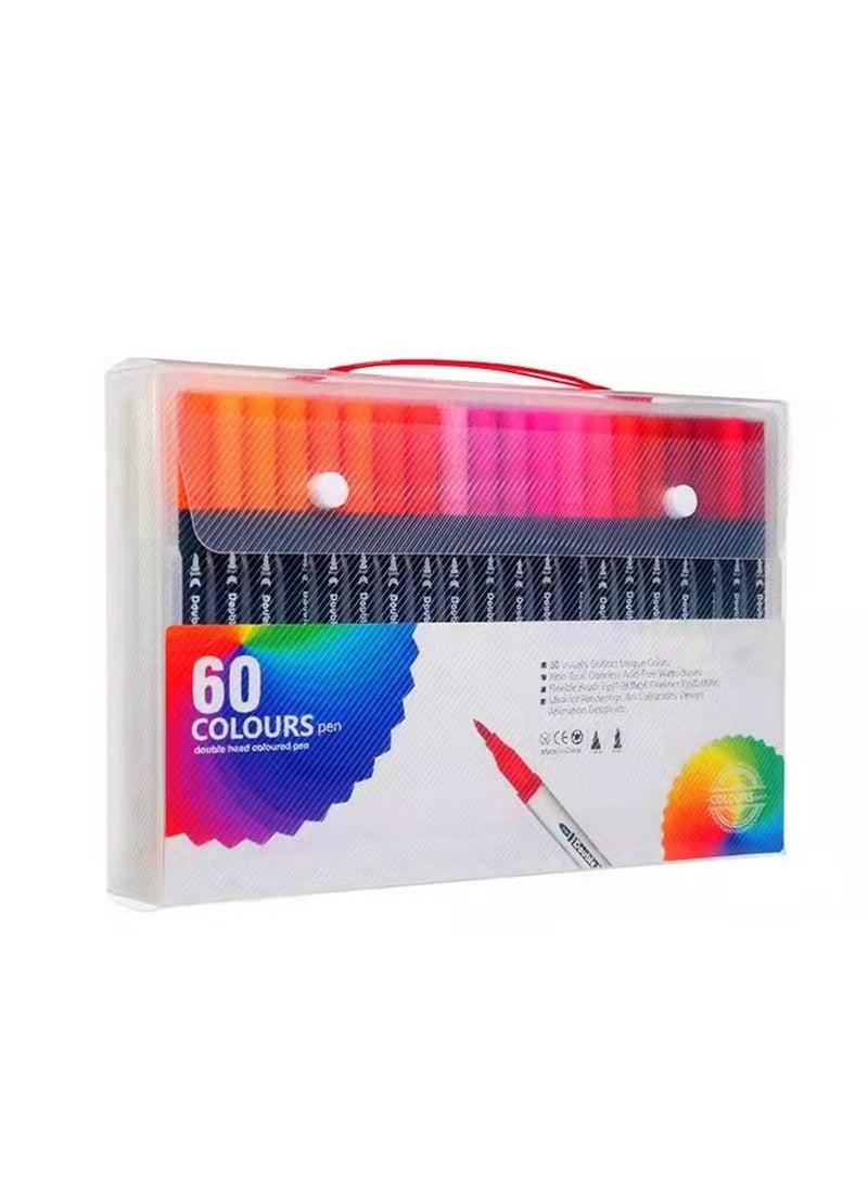 Huitich 60 Colors Black Body Watercolor Pen Set - Image 1