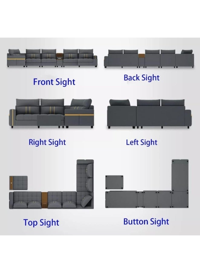 Comfynest أريكة حديثة على شكل حرف U من الجلد الصناعي لأثاث غرفة المعيشة، كرسي استرخاء، مجموعة أرائك زاوية على شكل L - Image 3