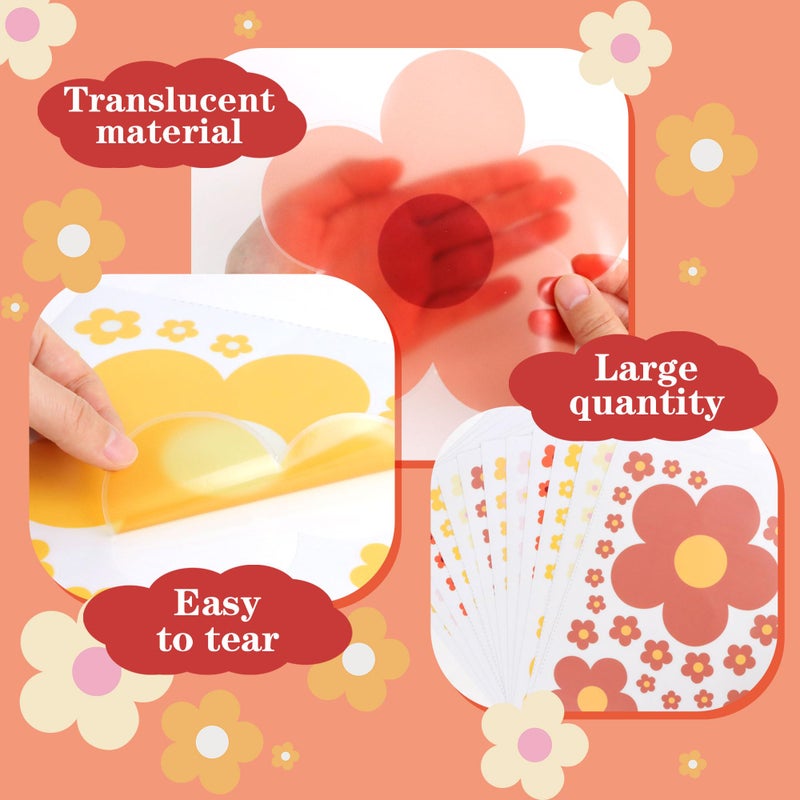 Sondeng 12 Sheets Flower Wall Decals Cute Colorful Floral Wall Stickers Vinyl Peel and Stick Wall Decals Y2k Preppy Hippie Stickers Aesthetic Decor for Girls Kids Nursery Bedroom Decoration Boho Style - Image 4