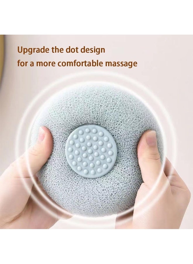 HOMESTAR 4 PCS Soft Sunflower Suction Cup Bath Ball, 2-in-1 Sunflower Ball Exfoliating Bath Sponge Cleaning Brush, Mesh Shower Body Sponge Accessories for Women, Men Shower - Image 3