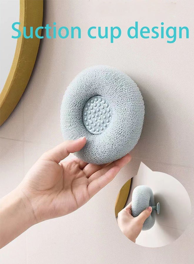 HOMESTAR 4 PCS Soft Sunflower Suction Cup Bath Ball, 2-in-1 Sunflower Ball Exfoliating Bath Sponge Cleaning Brush, Mesh Shower Body Sponge Accessories for Women, Men Shower - Image 4
