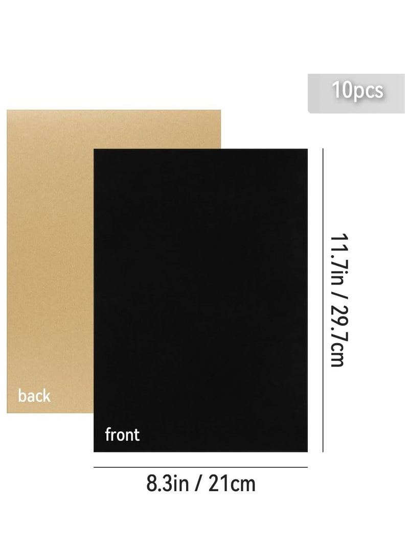 Generic 10 Pieces of Black Self-Adhesive Felt Paper, 8.3“ x 11.7” Velvet Flocked Liner, Felt Wallpaper for Jewelry Drawer Craft Box Felt Liner for Arts and Crafts  - Image 2