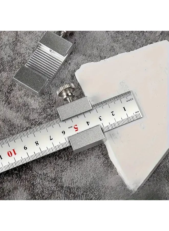 Upgraded Silvery Positioning Block Woodworking Square 11.81 Inch Steel Ruler 0.1mm Accuracy - Image 5
