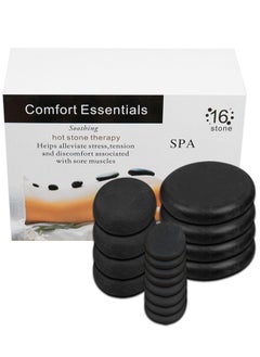 Meishida 16 Hot Stones for Massage with Warmer, Hot Stones Massage Set with Warmer Kit Basalt Hot Rocks Massage Stone  - Image 1