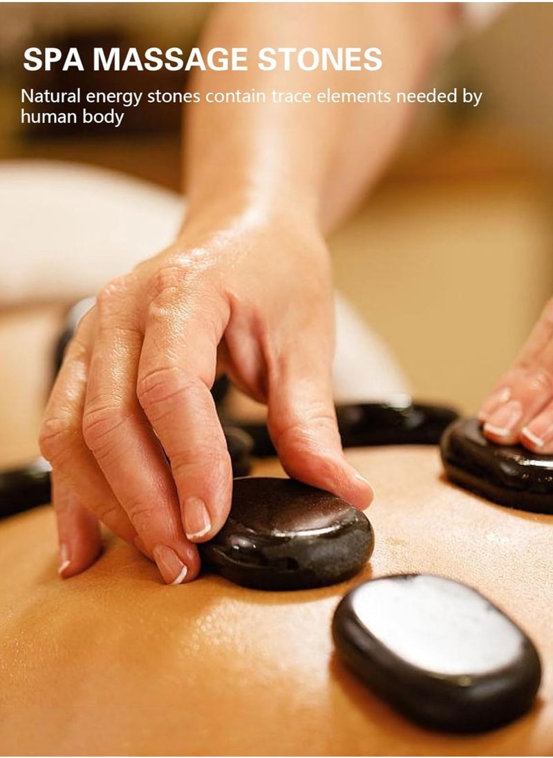 Meishida 16 Hot Stones for Massage with Warmer, Hot Stones Massage Set with Warmer Kit Basalt Hot Rocks Massage Stone  - Image 4