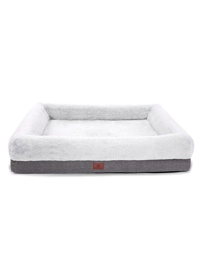 WINDRACING Orthopedic Dog Bed for Large Dogs, Waterproof & Non-Skid, Bolster Sided Sofa Bed with Removable Washable Cover, Egg Foam Couch for Pet Sleeping, Gray - Image 1