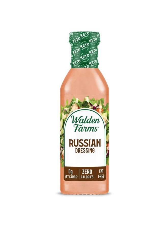 WALDEN FARMS Russian Dressing 12 oz Bottle (Pack of 2) - Fresh and Delicious, Sugar Free 0g Net Carbs Condiment, Kosher Certified, So Tasty on Salads, Sandwich, Burgers, Bread, Dipping Sauce and More - Image 1