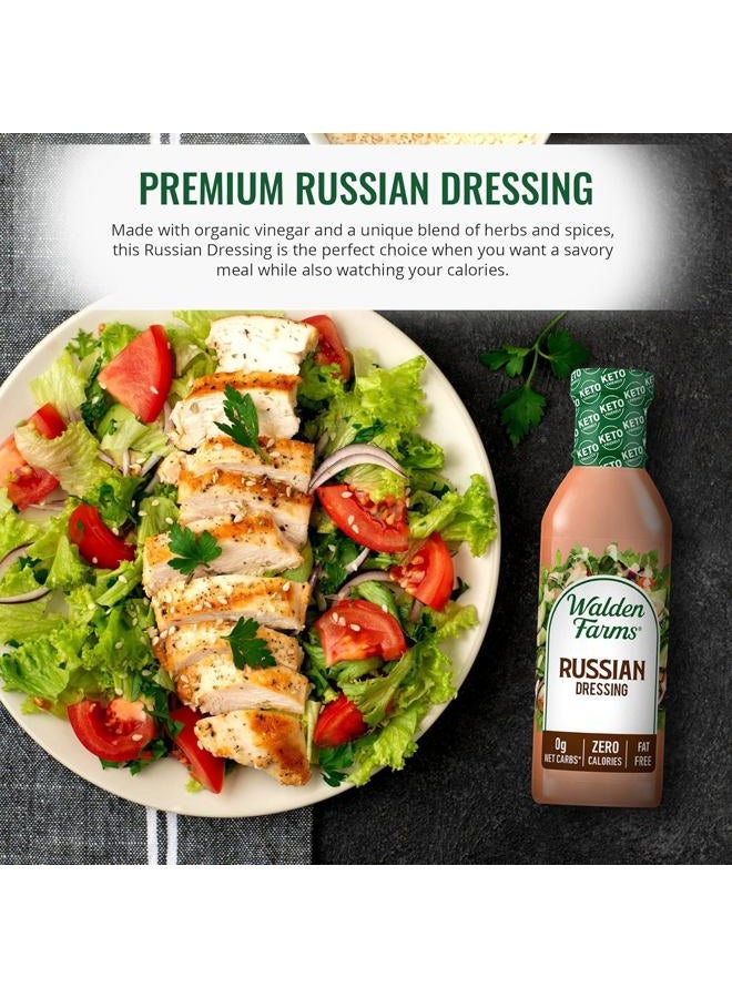WALDEN FARMS Russian Dressing 12 oz Bottle (Pack of 2) - Fresh and Delicious, Sugar Free 0g Net Carbs Condiment, Kosher Certified, So Tasty on Salads, Sandwich, Burgers, Bread, Dipping Sauce and More - Image 2