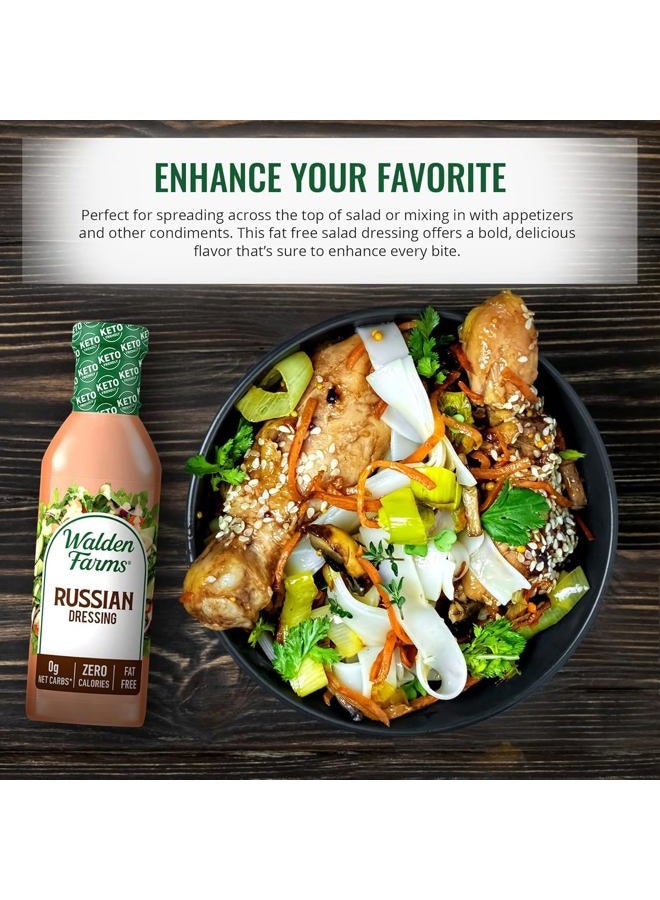 WALDEN FARMS Russian Dressing 12 oz Bottle (Pack of 2) - Fresh and Delicious, Sugar Free 0g Net Carbs Condiment, Kosher Certified, So Tasty on Salads, Sandwich, Burgers, Bread, Dipping Sauce and More - Image 3
