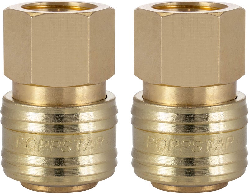 Poppstar 2x Quick Coupling Compressed Air NW 7.2 with 3/8 Inch Internal Thread for Compressed Air Connection - Image 1