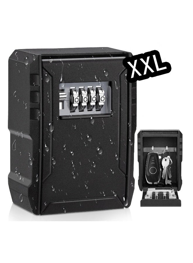 Large Capacity Key Lock Box, Sturdy Waterproof Wall Mount Security Lockbox for House, Garage, Office, Warehouse, Outdoor Key Hider with Code, Secure Storage for Keys - Image 1