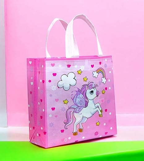 Tera13 TERA 13 Unicorn Gift Bags | Paper Bags For Return Gifts (12 pcs) Goodie Paper Gift Bag | Medium Non-Woven Carry Bags For Gifting | Paper Bags | Unicorn Theme Party Favor Goodie Bag - Image 5