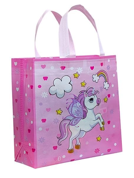 Tera13 TERA 13 Unicorn Gift Bags | Paper Bags For Return Gifts (12 pcs) Goodie Paper Gift Bag | Medium Non-Woven Carry Bags For Gifting | Paper Bags | Unicorn Theme Party Favor Goodie Bag - Image 4