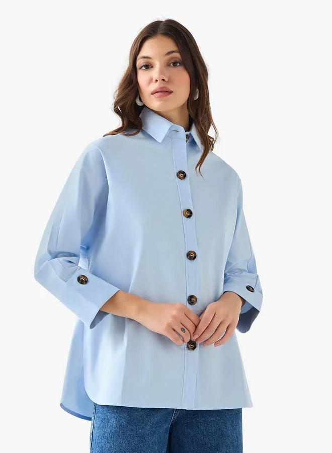 2Xtremz 2Xtremz Cotton Oversized Shirt 3/4 Sleeves