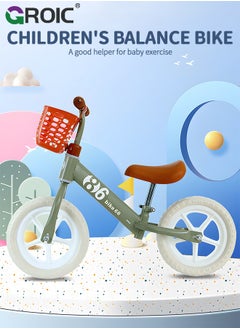 GROIC Toddler Balance Bike, No Pedal Beginner Toys Balance Bike, No Pedal Toddler Bicycle for Early Learning Leg Strength and Steady Balancing, Balance Bike with Basket & Tool-Free Adjustable Seat  - Image 2